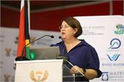 Ms Anet Muir presenting the statistics of the report